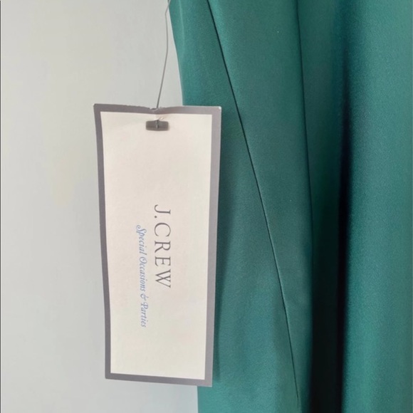 NWT J.Crew Emerald Green Satin Midi Dress – Size 4 - Picture 4 of 13